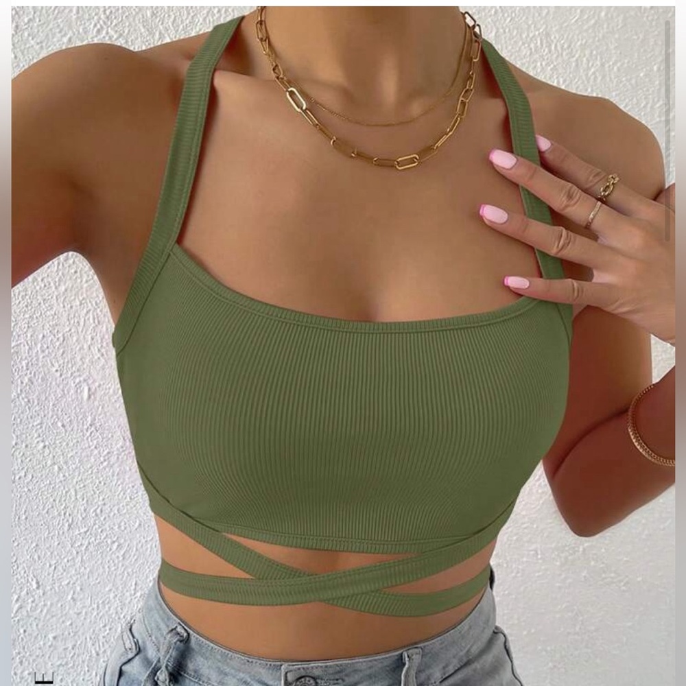 Women’s SHEIN green crop top size medium